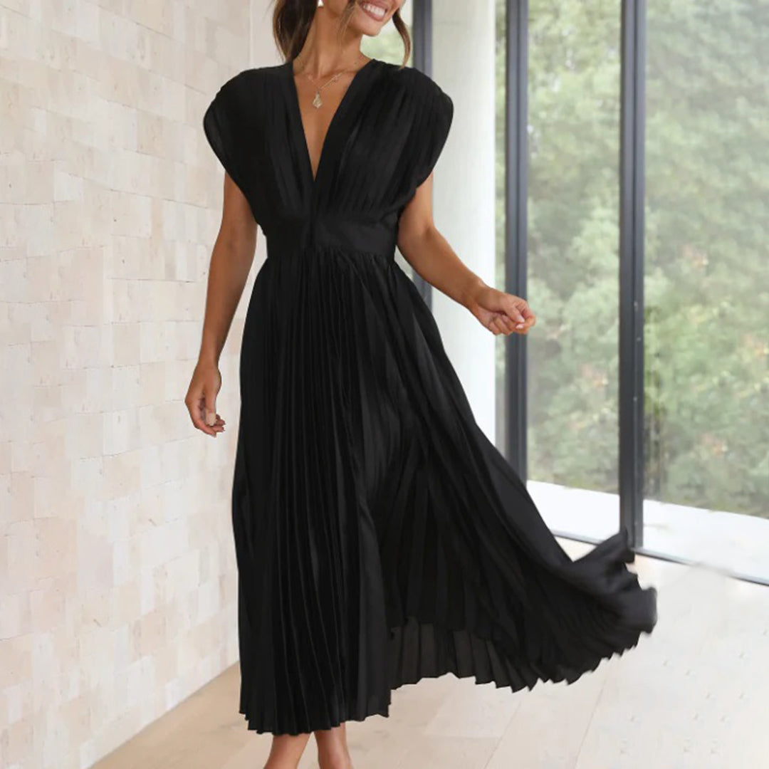ISAURA™ | Vestido Midi Que Faz Você Se Sentir a Mulher Mais Elegante da Sala