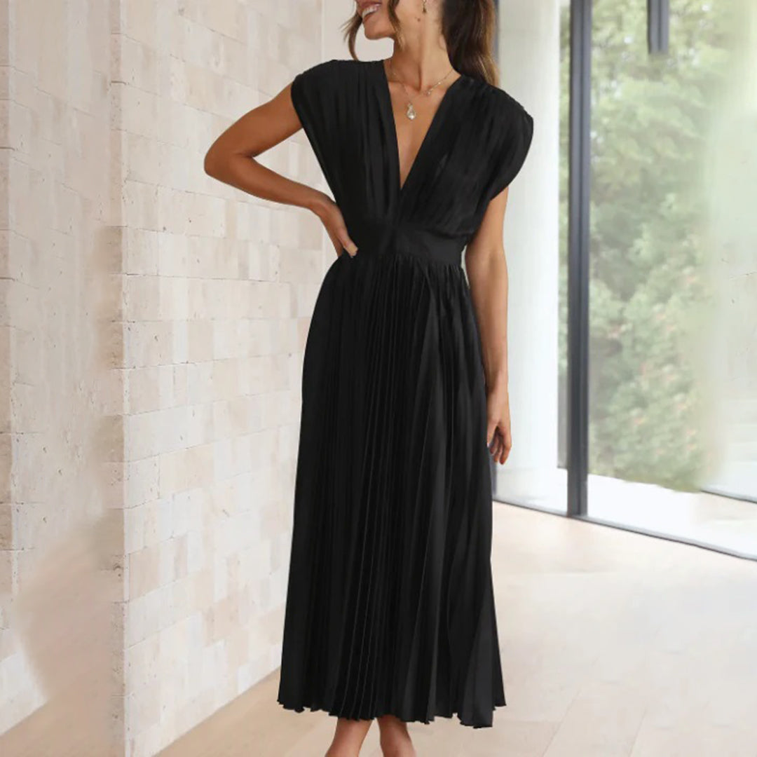 ISAURA™ | Vestido Midi Que Faz Você Se Sentir a Mulher Mais Elegante da Sala