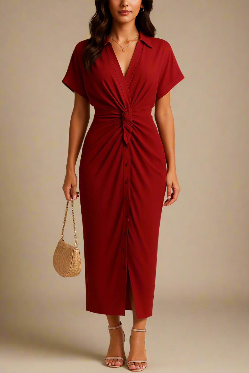 ROSALBA™ | Vestido Midi Que Transforma Qualquer Passo Numa Declaração de Estilo