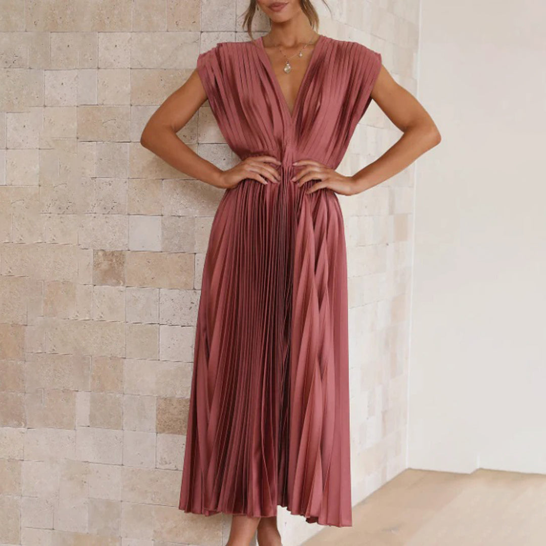 ISAURA™ | Vestido Midi Que Faz Você Se Sentir a Mulher Mais Elegante da Sala