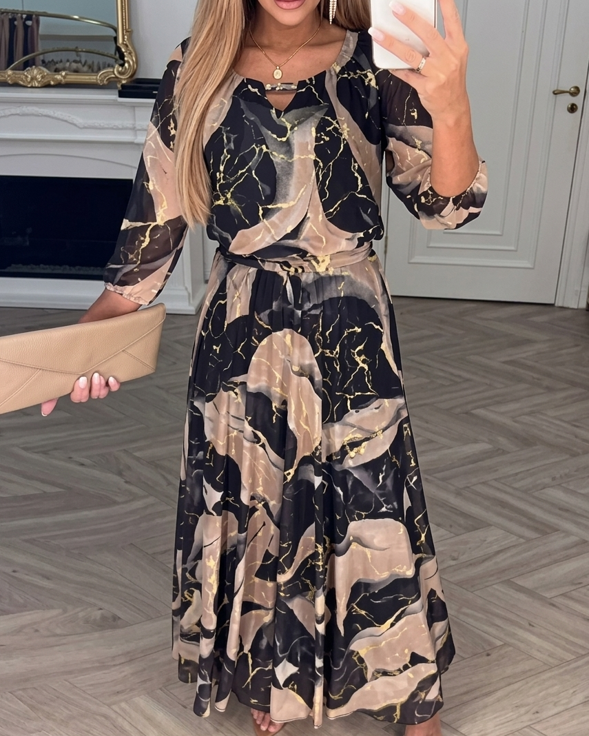 NÍSIA™ | Vestido Midi Que Transforma Qualquer Dia Comum em Momento Especial