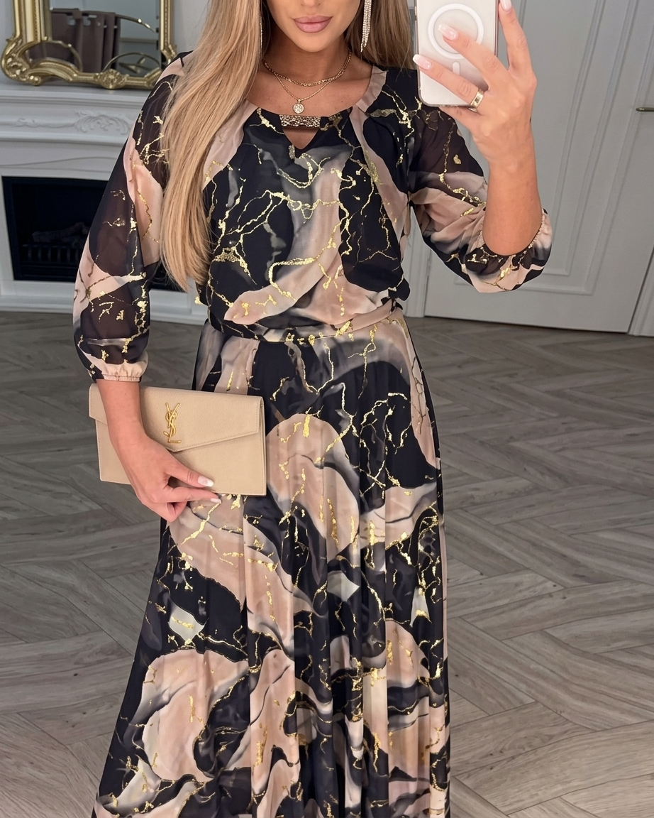 NÍSIA™ | Vestido Midi Que Transforma Qualquer Dia Comum em Momento Especial