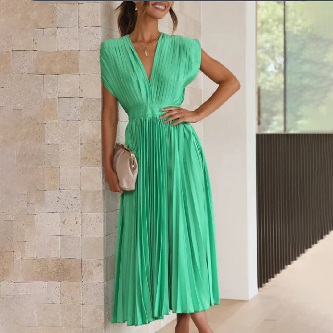 ISAURA™ | Vestido Midi Que Faz Você Se Sentir a Mulher Mais Elegante da Sala