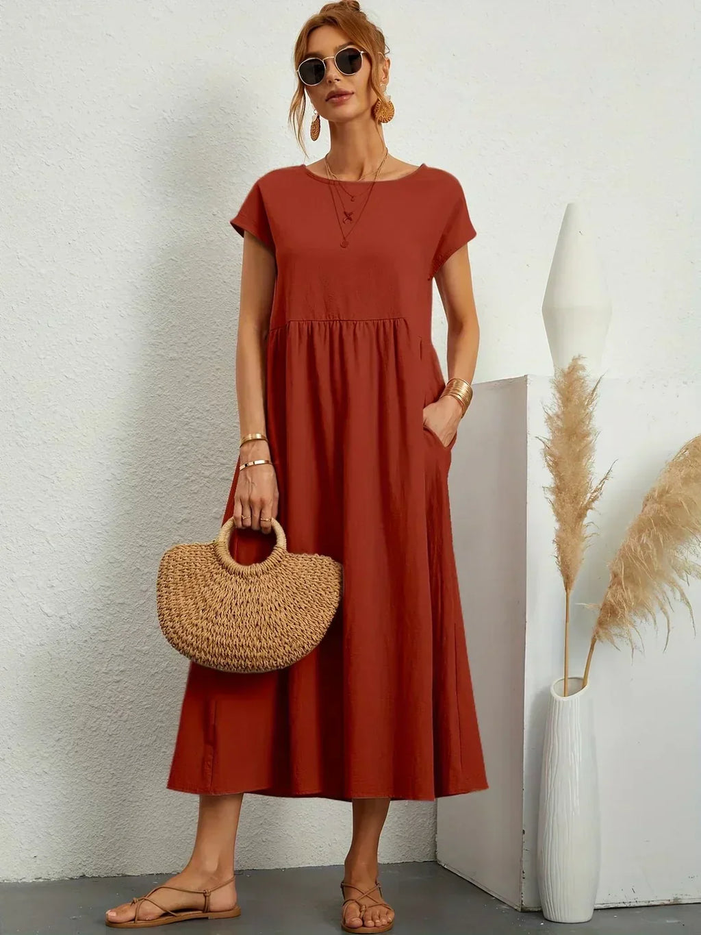 JUSTINIANA™ | Vestido Midi Para a Mulher Que Não Precisa de Aprovação Para Brilhar