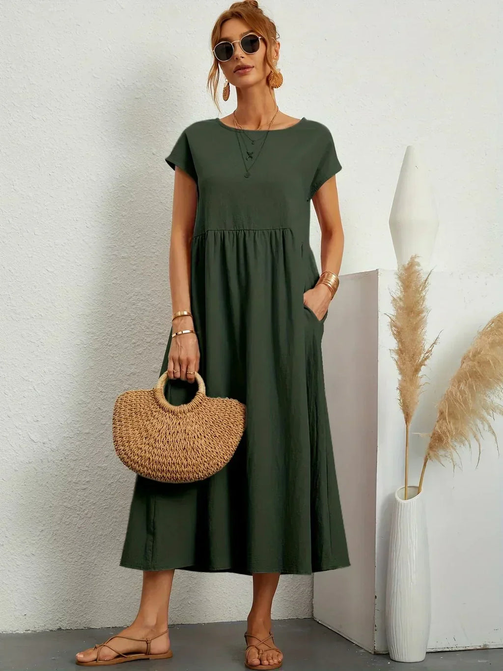 JUSTINIANA™ | Vestido Midi Para a Mulher Que Não Precisa de Aprovação Para Brilhar