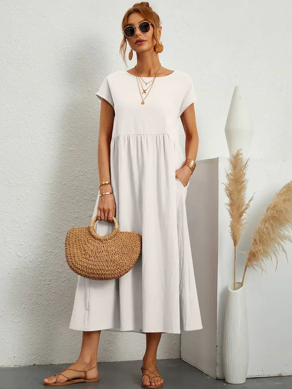 JUSTINIANA™ | Vestido Midi Para a Mulher Que Não Precisa de Aprovação Para Brilhar