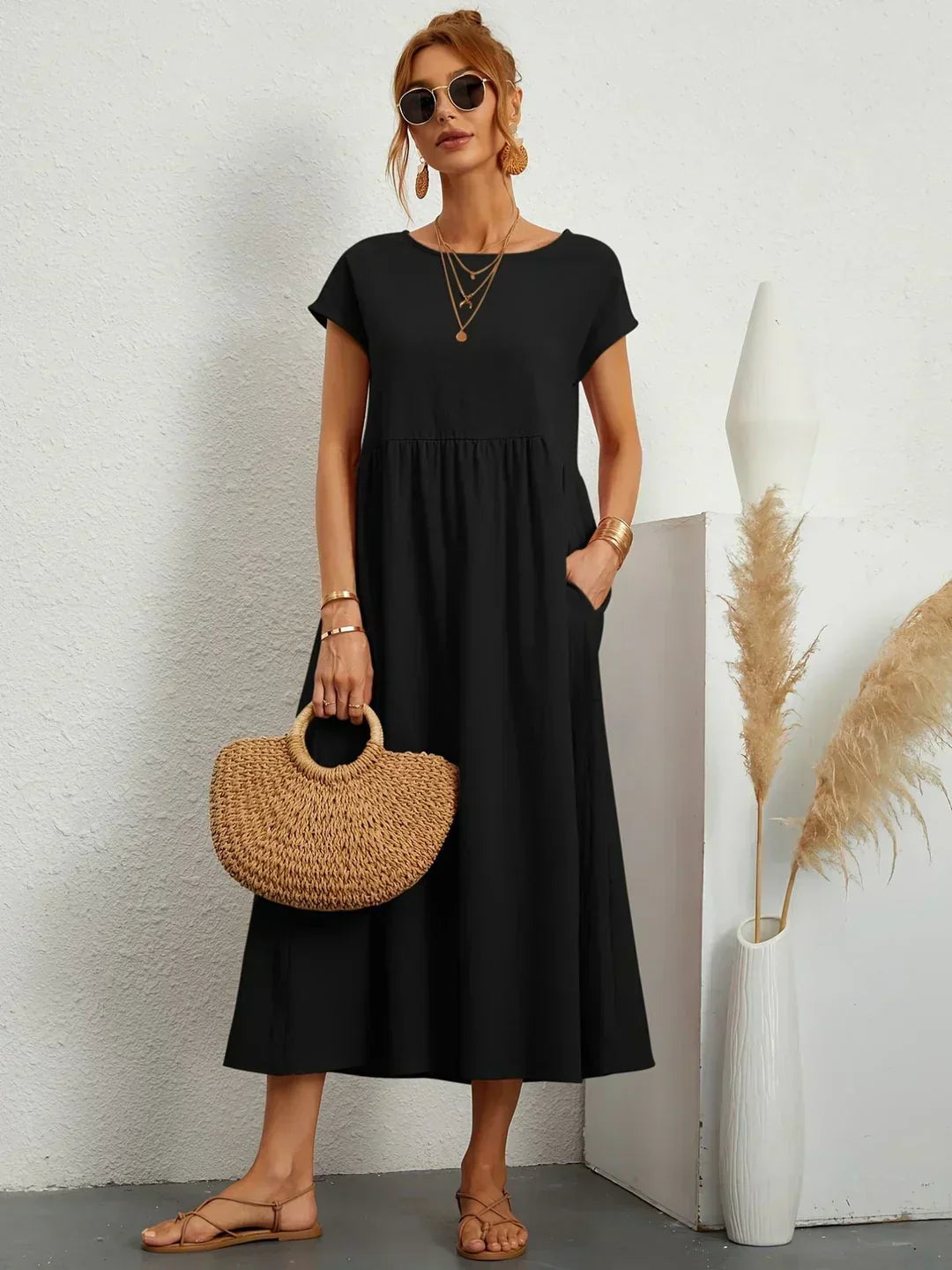 JUSTINIANA™ | Vestido Midi Para a Mulher Que Não Precisa de Aprovação Para Brilhar