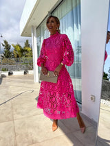 BERTHA™ | Vestido Midi Que Faz Você Se Sentir a Mulher Mais Elegante da Sala