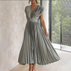 ISAURA™ | Vestido Midi Que Faz Você Se Sentir a Mulher Mais Elegante da Sala