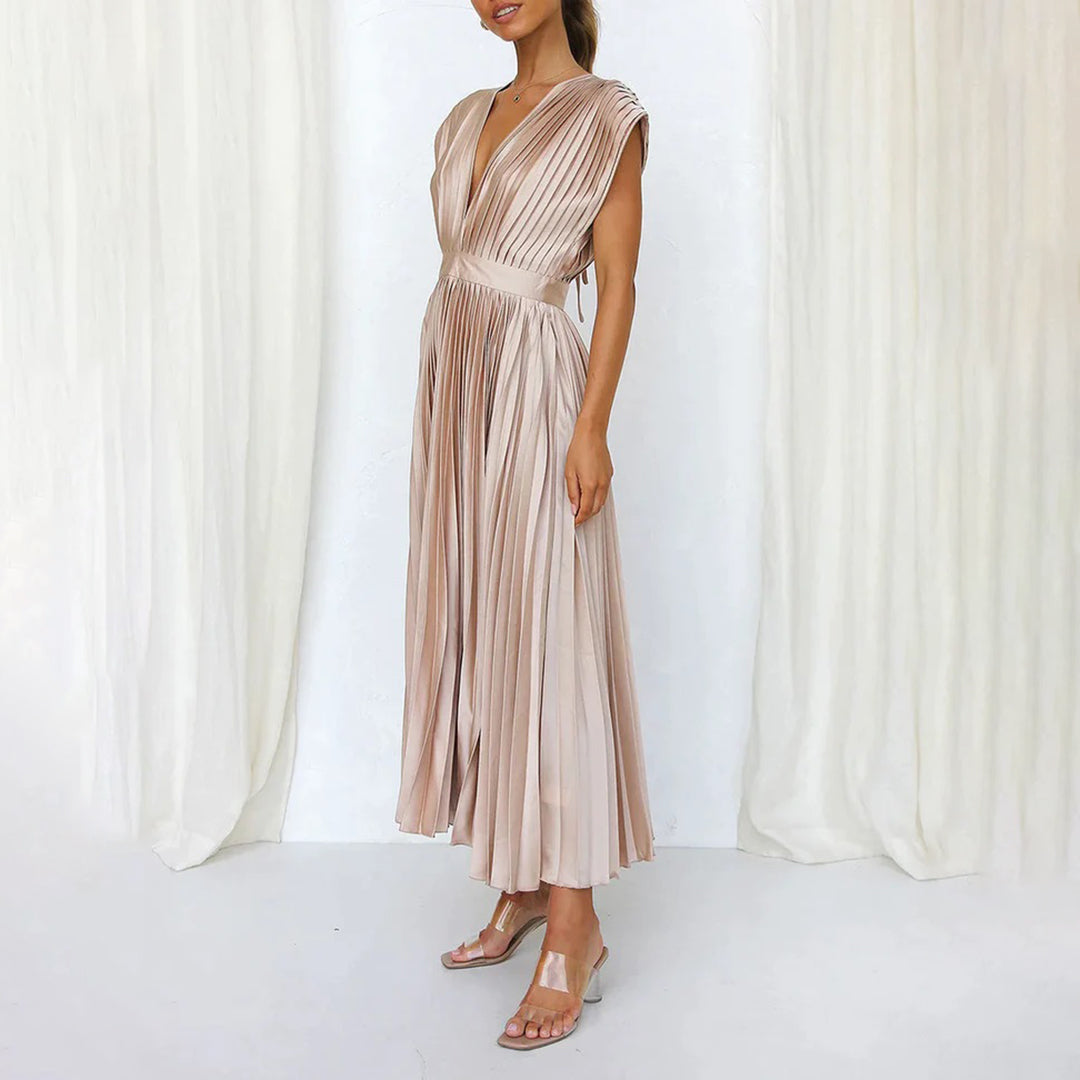 ISAURA™ | Vestido Midi Que Faz Você Se Sentir a Mulher Mais Elegante da Sala