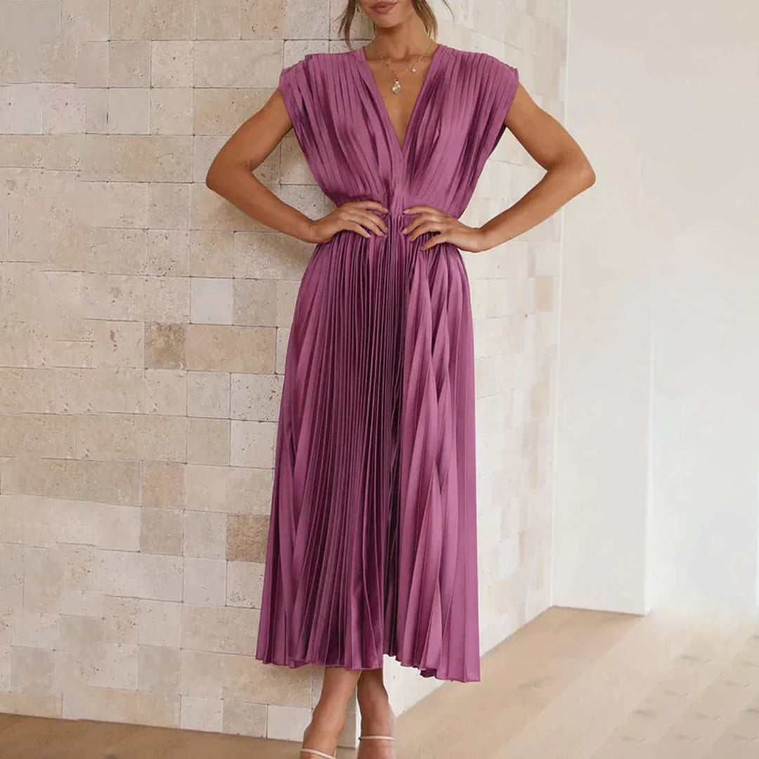ISAURA™ | Vestido Midi Que Faz Você Se Sentir a Mulher Mais Elegante da Sala