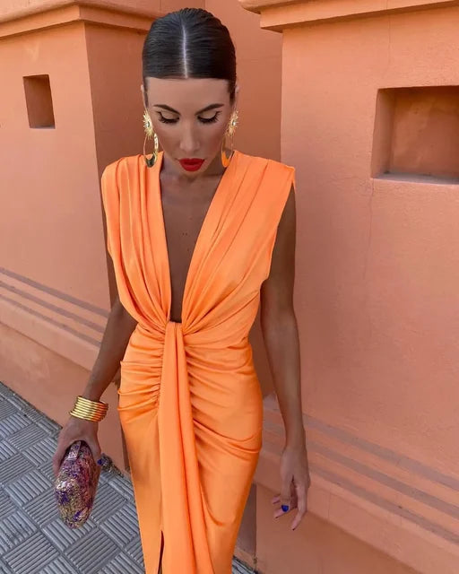 CAROLINA™ | Vestido Midi Para a Mulher Que Não Precisa de Aprovação Para Brilhar