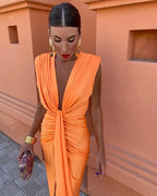 CAROLINA™ | Vestido Midi Para a Mulher Que Não Precisa de Aprovação Para Brilhar