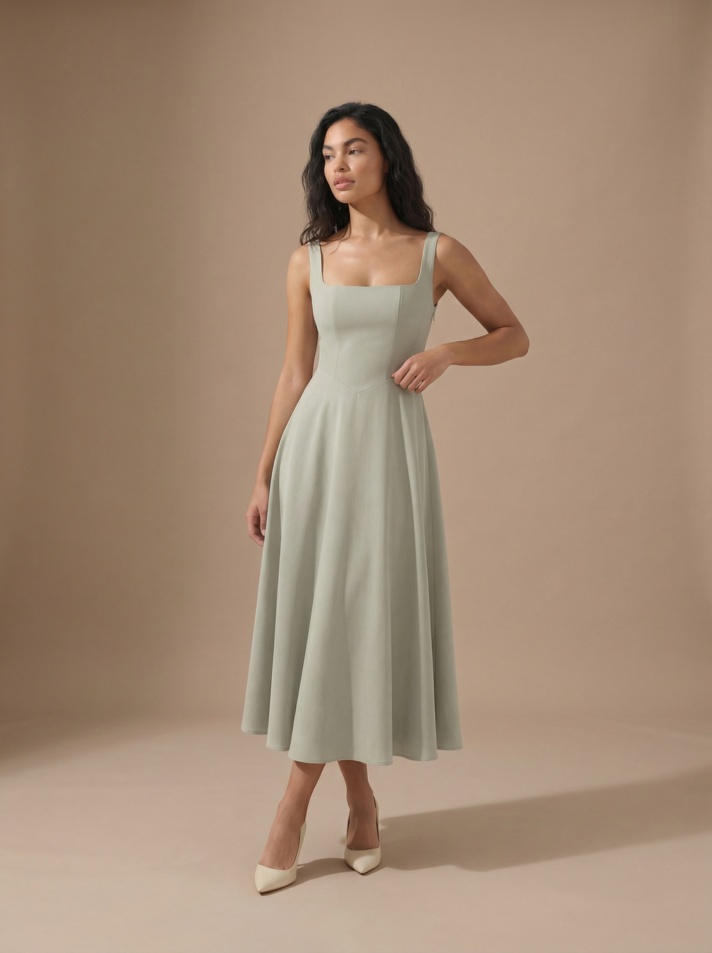 JACINTA™ | Vestido Midi Que Faz Você Se Sentir a Mulher Mais Elegante da Sala