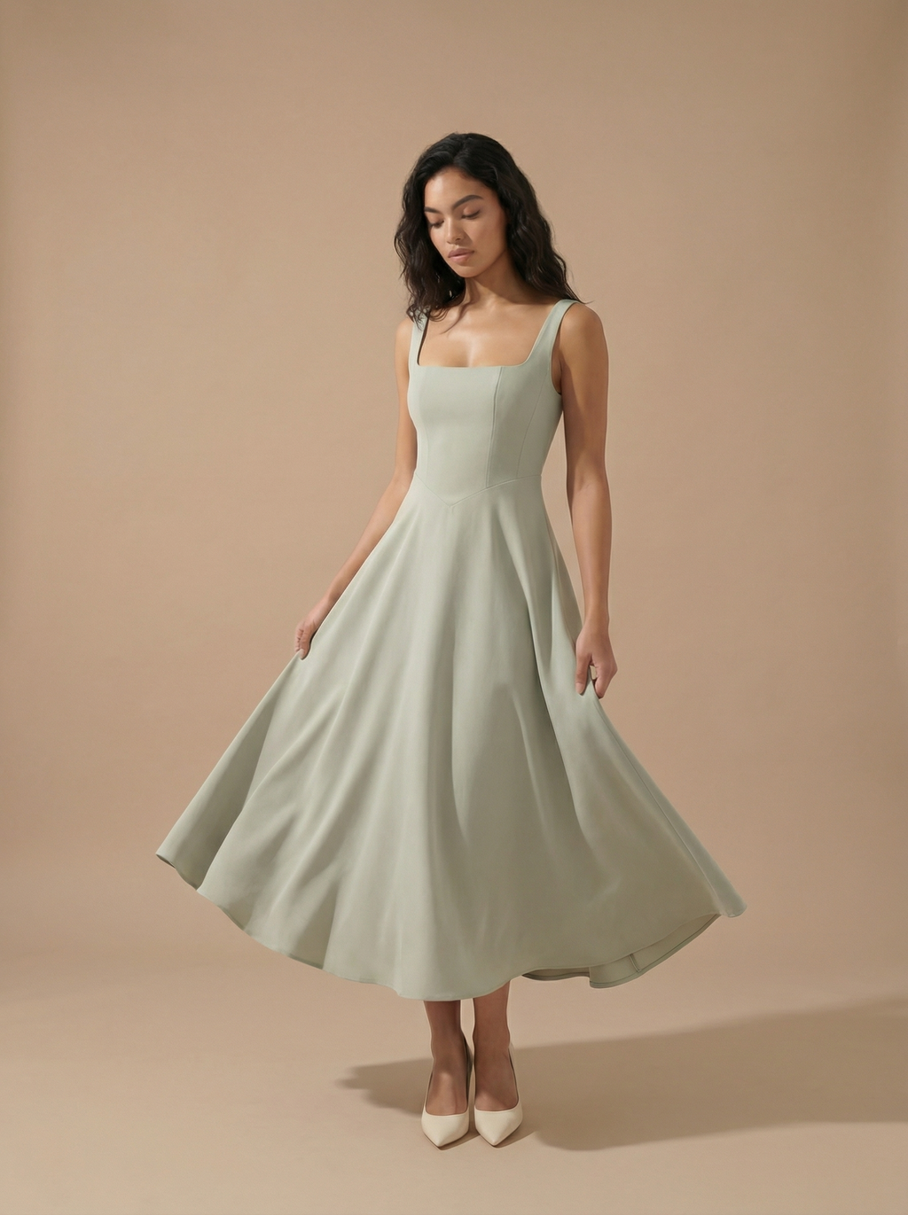 JACINTA™ | Vestido Midi Que Faz Você Se Sentir a Mulher Mais Elegante da Sala