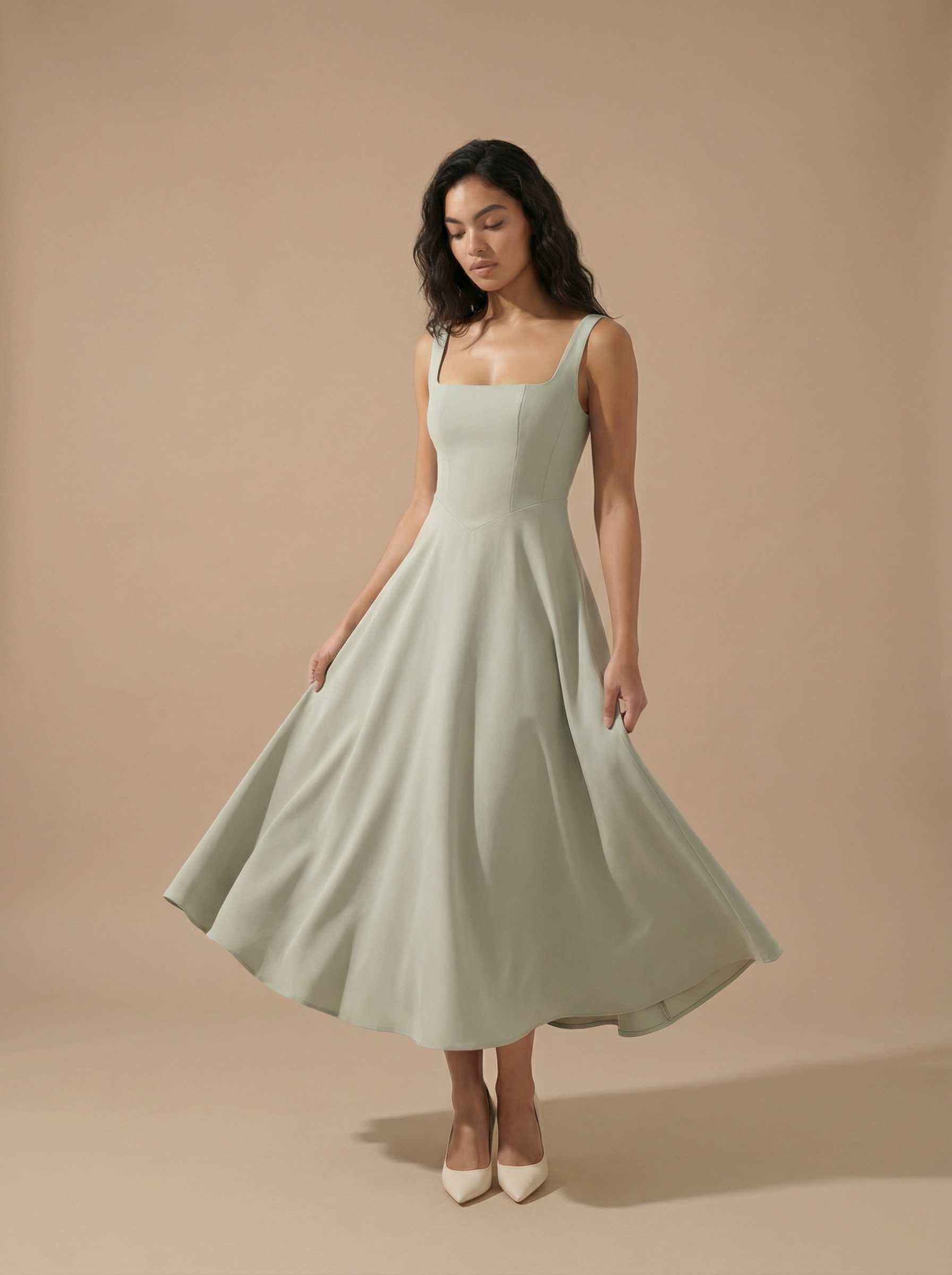 JACINTA™ | Vestido Midi Que Faz Você Se Sentir a Mulher Mais Elegante da Sala