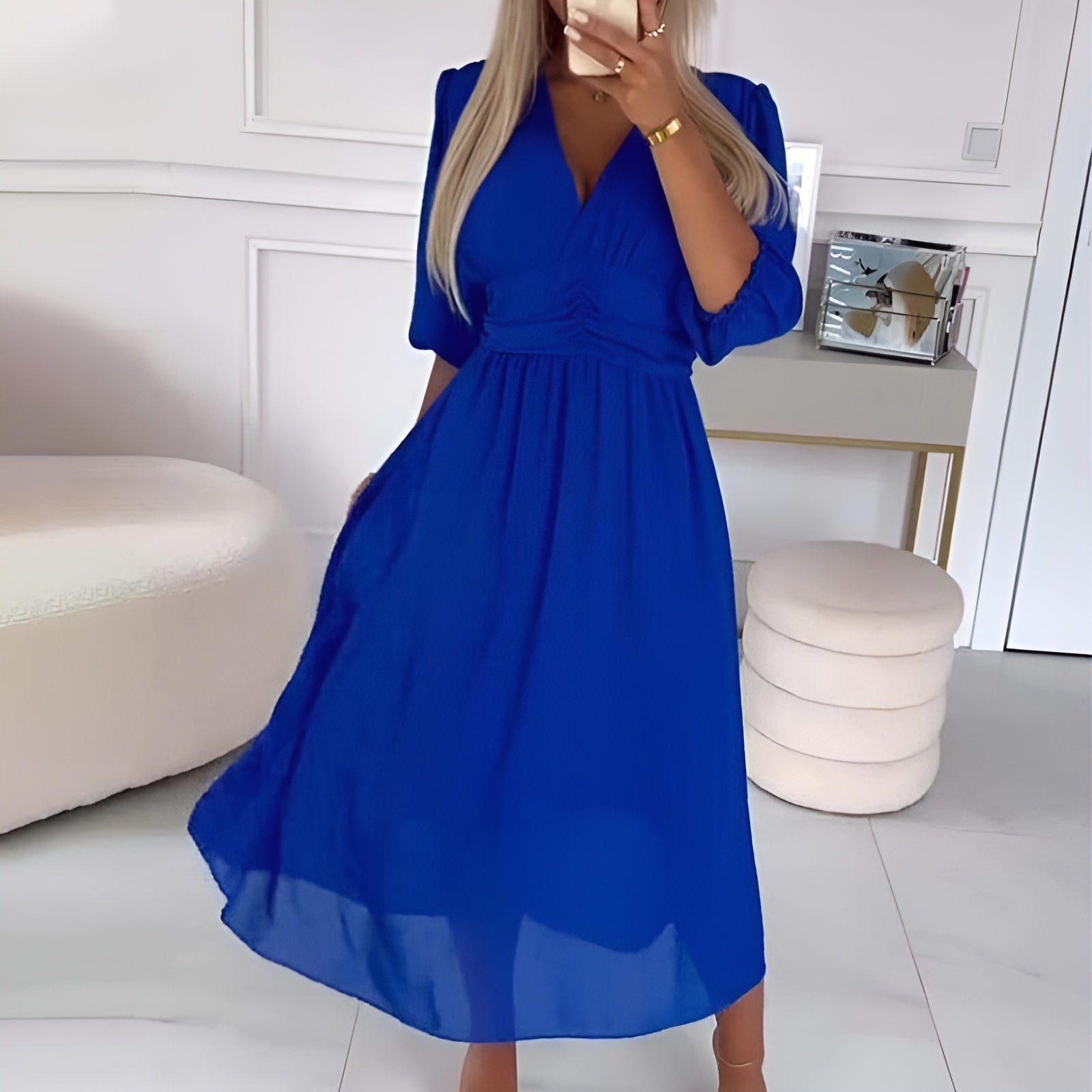 URSULA™ | Vestido Midi Que Faz Você Se Sentir a Mulher Mais Elegante da Sala