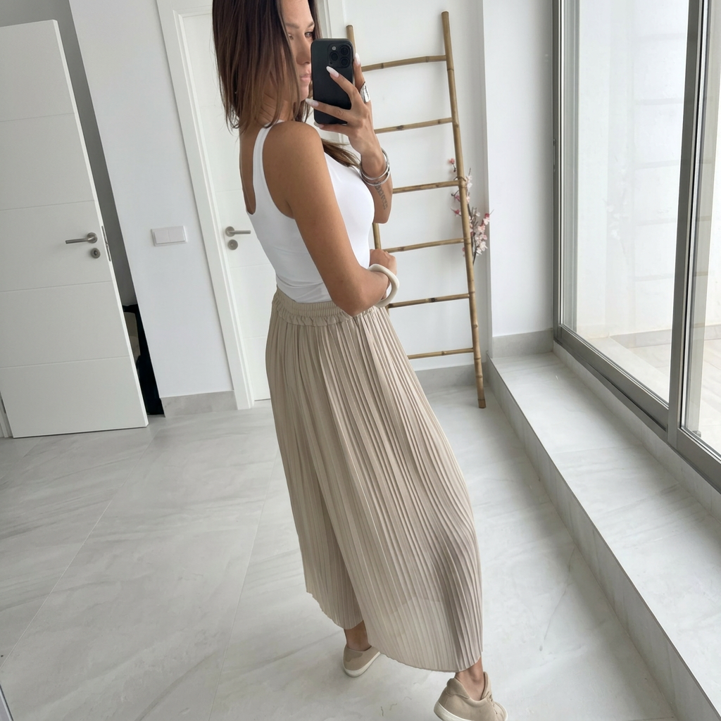 ROSÁRIA™ | Calça  Midi Para a Mulher Que Não Precisa de Aprovação Para Brilhar