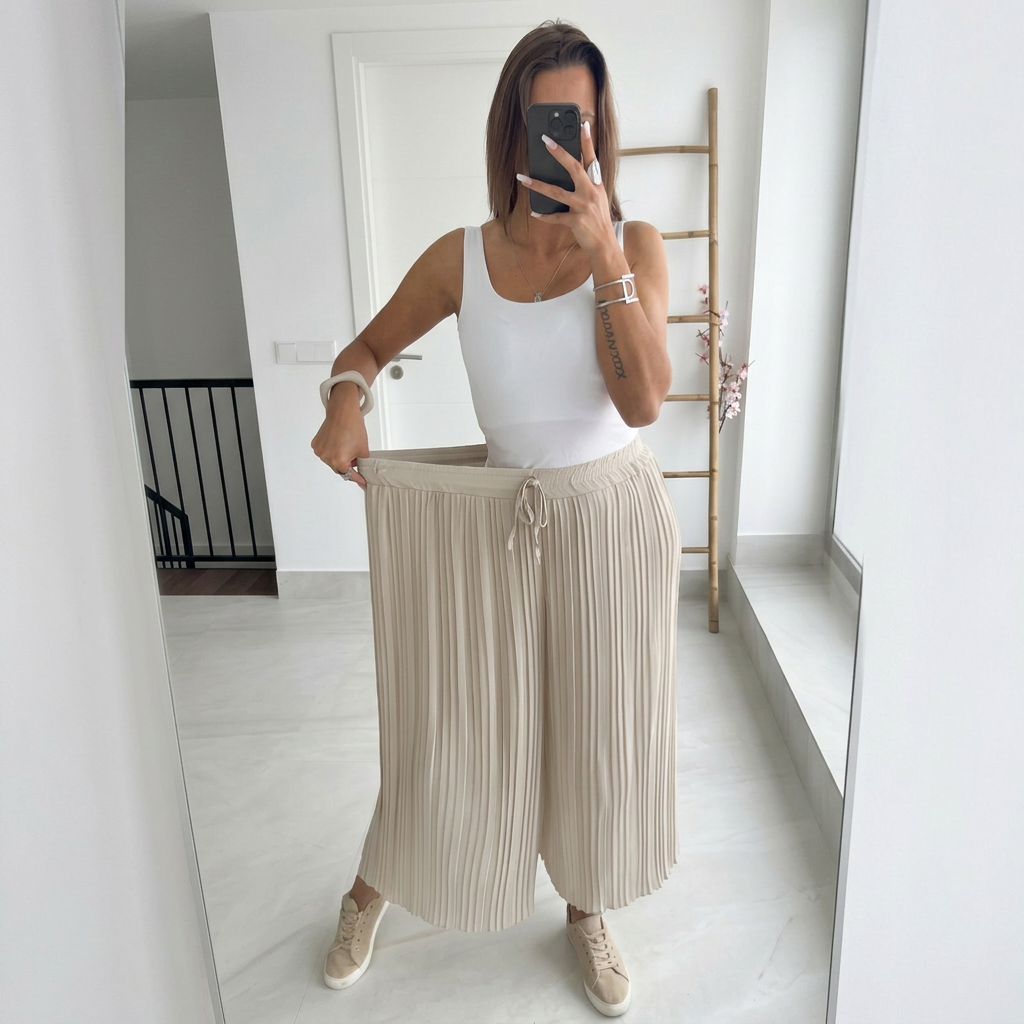 ROSÁRIA™ | Calça  Midi Para a Mulher Que Não Precisa de Aprovação Para Brilhar