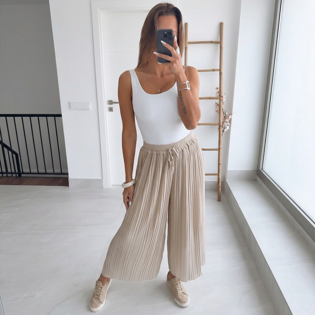 ROSÁRIA™ | Calça  Midi Para a Mulher Que Não Precisa de Aprovação Para Brilhar