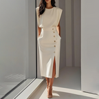 LEONOR™ | Vestido Midi Para Quando Você Quer Impressionar Sem Se Esforçar